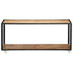 Mesa de centro de madera maciza reciclada 90x50x40 cm