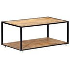 Mesa de centro de madera maciza reciclada 90x50x40 cm