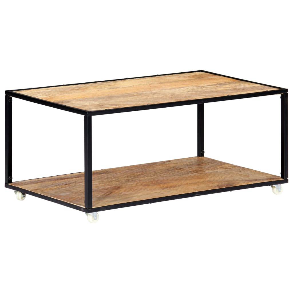 Mesa de centro de madera maciza reciclada 90x50x40 cm