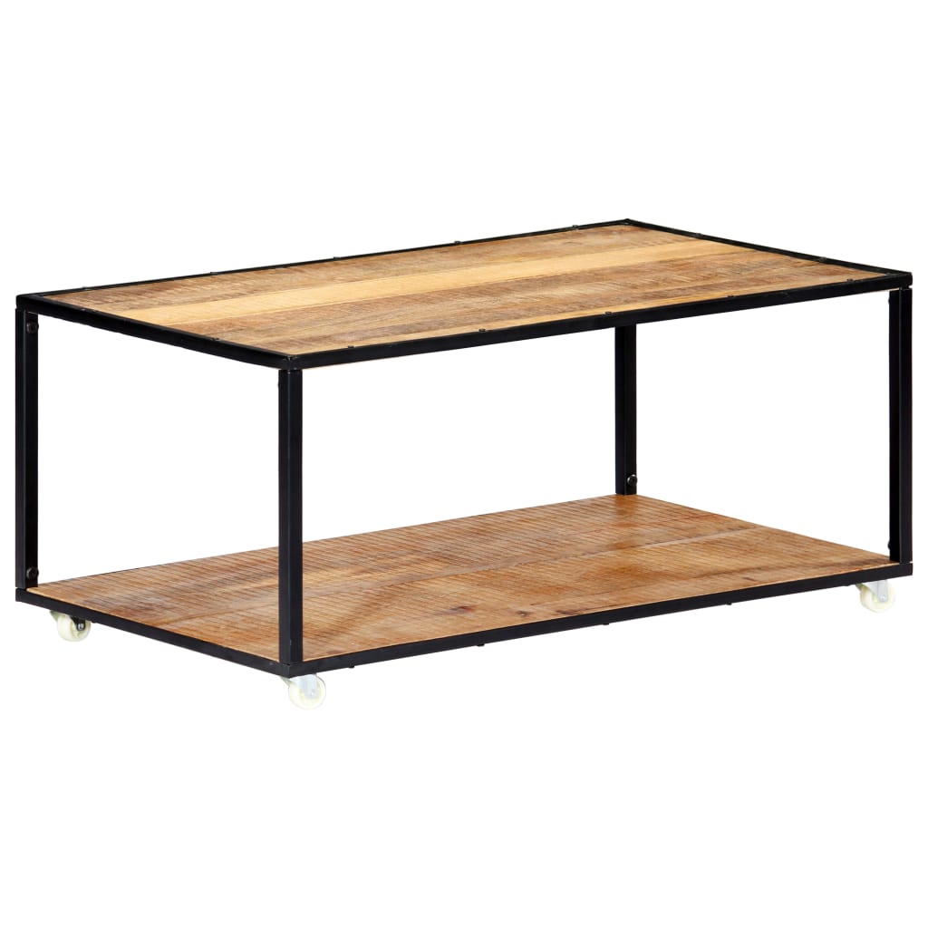 Mesa de centro de madera maciza reciclada 90x50x40 cm
