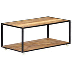 Mesa de centro de madera maciza reciclada 90x50x40 cm