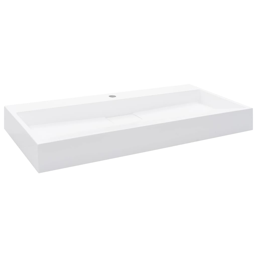 Lavabo 100x46x11 cm resina mineral/mármol blanco