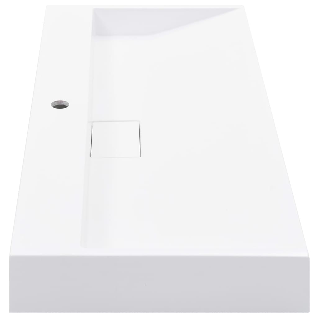 Lavabo 100x46x11 cm resina mineral/mármol blanco