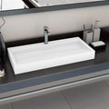 Lavabo 100x46x11 cm resina mineral/mármol blanco