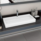 Lavabo 100x46x11 cm resina mineral/mármol blanco