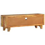 Mueble de TV tallado a mano madera maciza reciclada 120x30x40cm