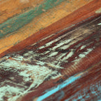 Mesa de centro madera maciza reciclada y acero 120x50x30 cm