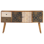 Aparador con estampado madera maciza de mango 130x30x70 cm