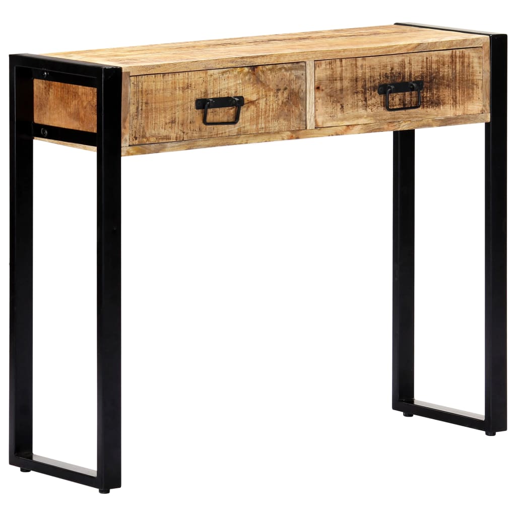 Mesa consola de madera maciza de mango 90x30x75 cm
