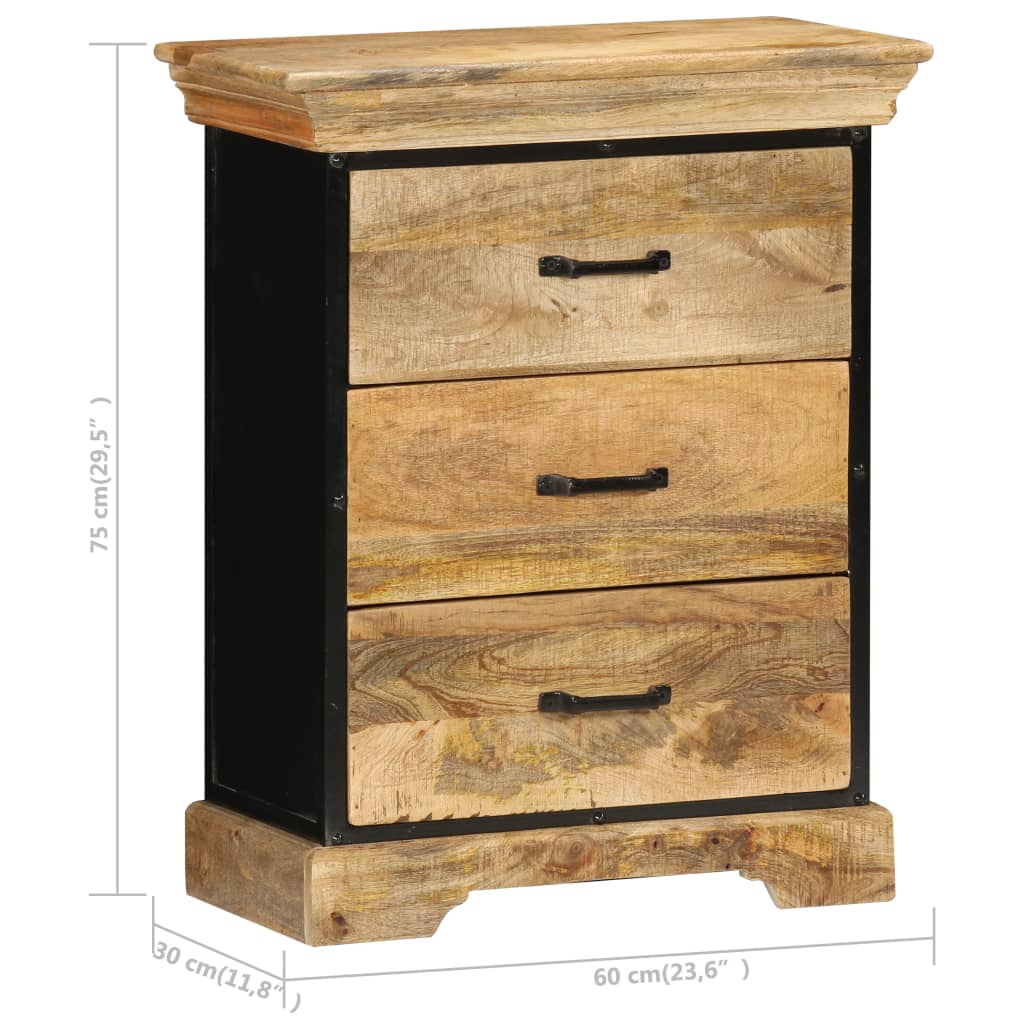 Mueble con cajones madera maciza de mango 60x30x75 cm