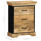 Mueble con cajones madera maciza de mango 60x30x75 cm