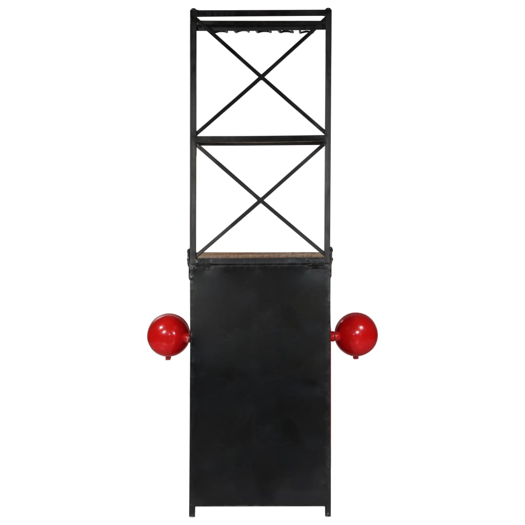 Botellero forma de tractor madera maciza de mango 49x31x172 cm
