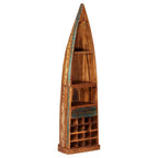 Botellero de madera maciza reciclada 50x40x180 cm