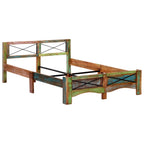 Estructura de cama de madera maciza reciclada 140x200 cm