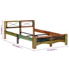 Estructura de cama de madera maciza reciclada 140x200 cm