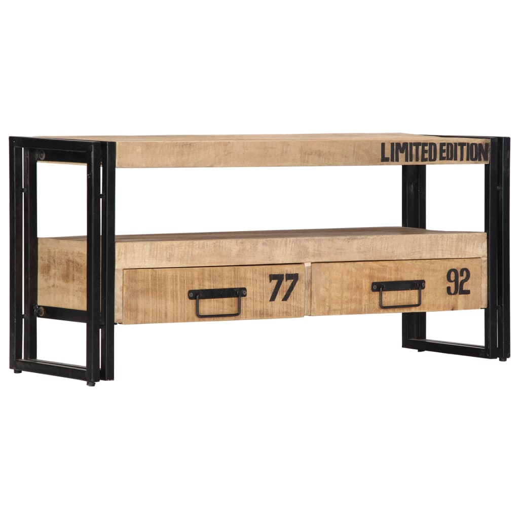 Mueble de TV de madera maciza de mango 100x30x45 cm