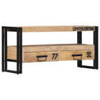 Mueble de TV de madera maciza de mango 100x30x45 cm