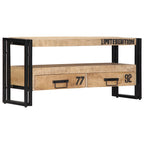 Mueble de TV de madera maciza de mango 100x30x45 cm