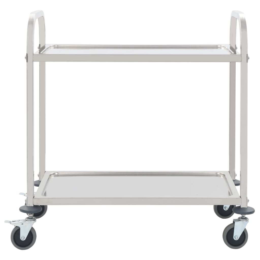 Carrito de cocina de 2 alturas acero inoxidable 95x45x83,5 cm