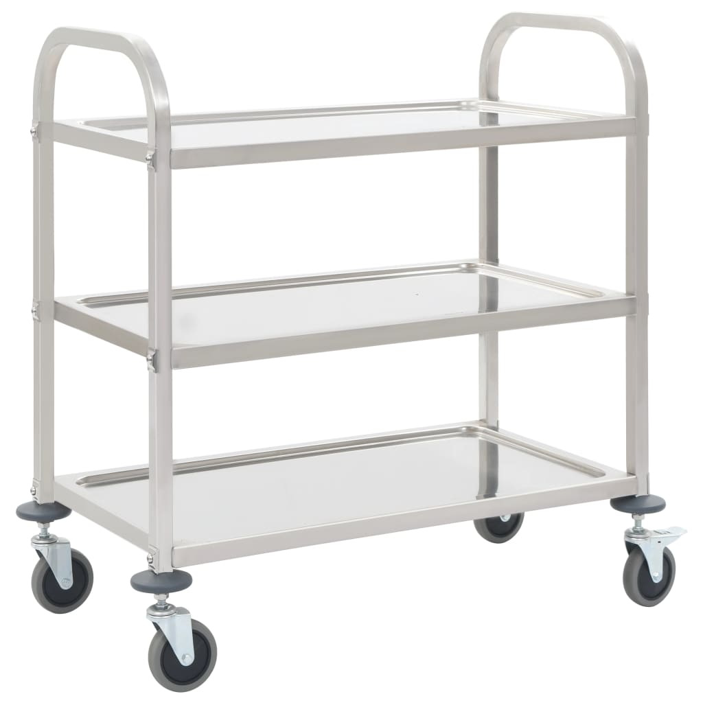 3-tier kitchen cart 95x45x83.5 cm stainless steel