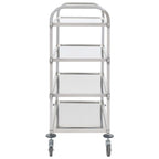 Carrito de cocina de 4 alturas acero inoxidable 107x55x125 cm