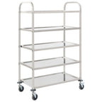 Carrito de cocina de 5 alturas 107x55x147 cm acero inoxidable