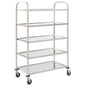 Carrinho de cozinha de 5 prateleiras 107x55x147 cm aço inoxidável