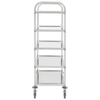 Carrito de cocina de 5 alturas 107x55x147 cm acero inoxidable