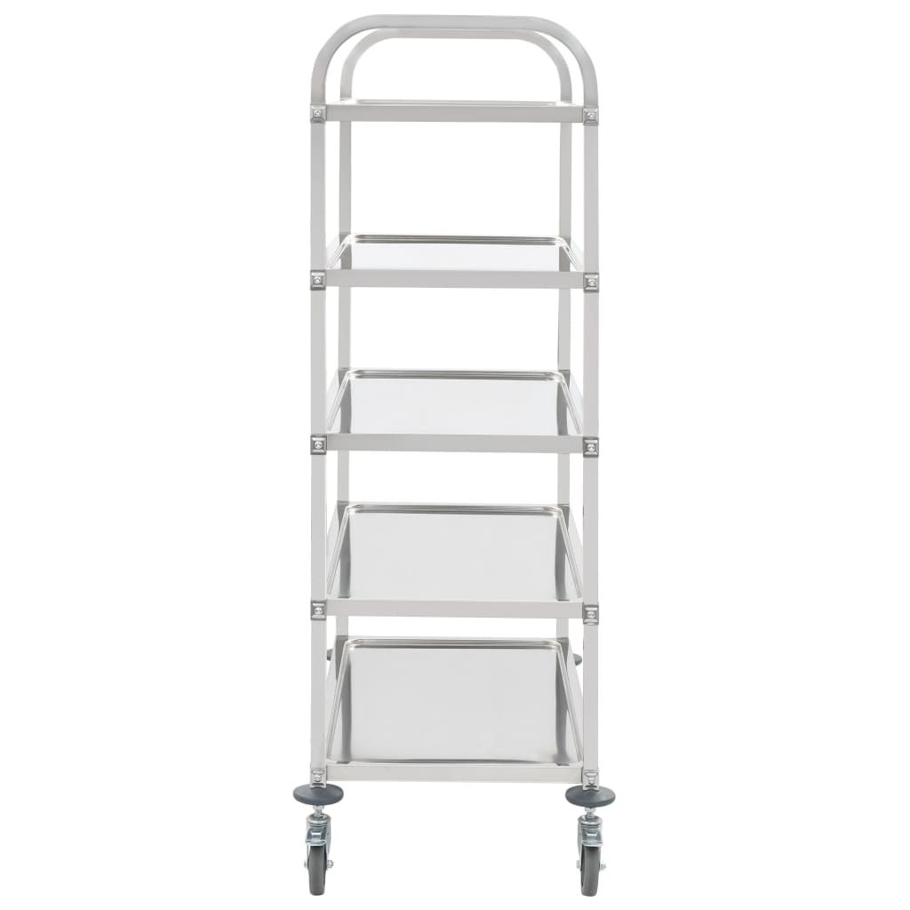 Carrito de cocina de 5 alturas 107x55x147 cm acero inoxidable