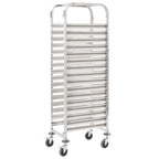 Carrito de cocina 16 bandejas acero inoxidable 38x55x163 cm