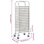Carrito de cocina 16 bandejas acero inoxidable 38x55x163 cm