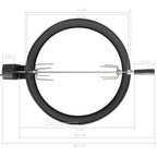 Kit de anillo asador de barbacoa negro 57 cm