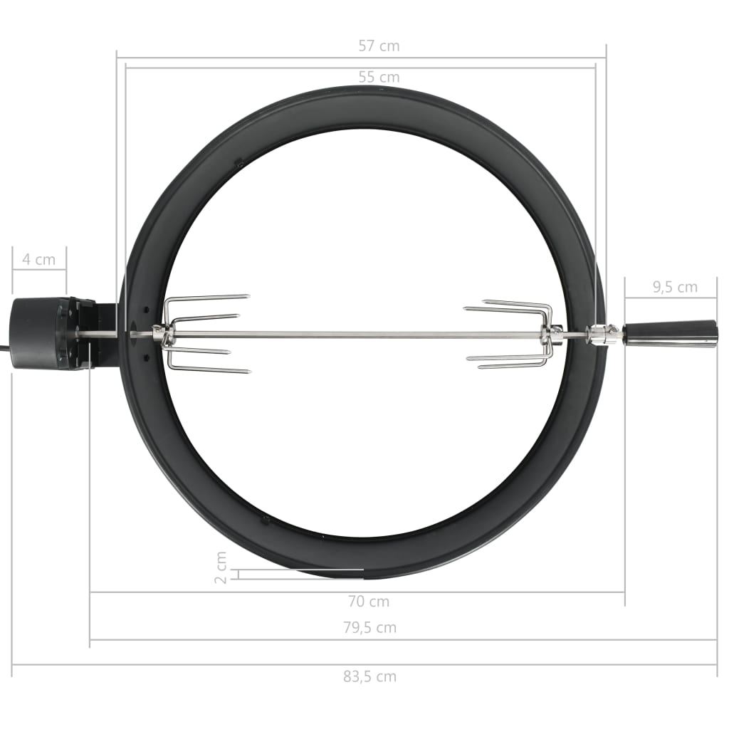 Kit de anillo asador de barbacoa negro 57 cm