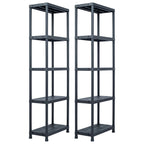 Estantería de plástico 100 kg 60x30x138 cm negro
