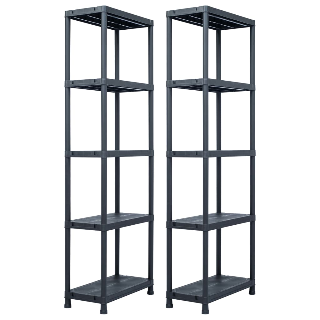 Estantería de plástico 100 kg 60x30x138 cm negro