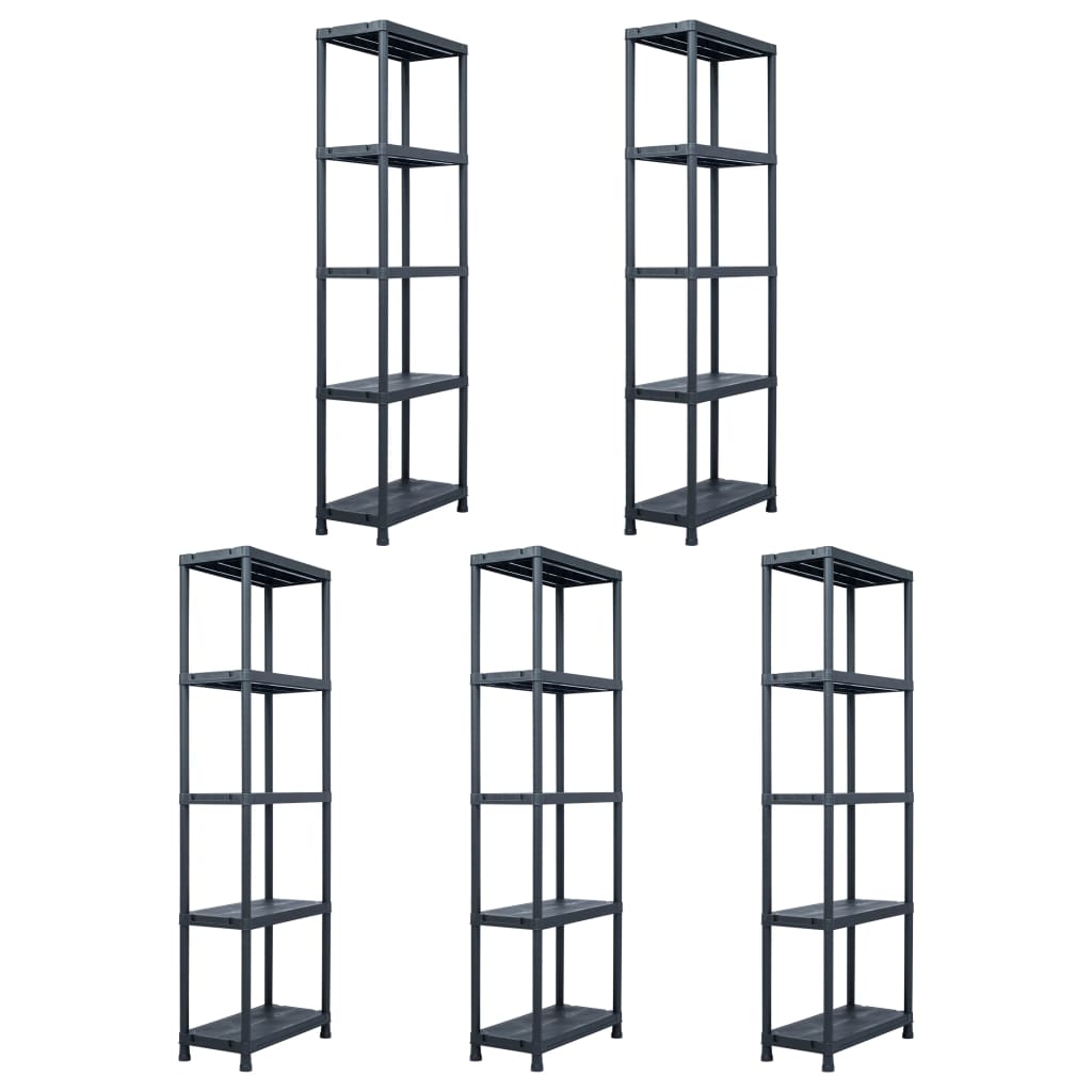 Estantería de plástico 100 kg 60x30x138 cm negro