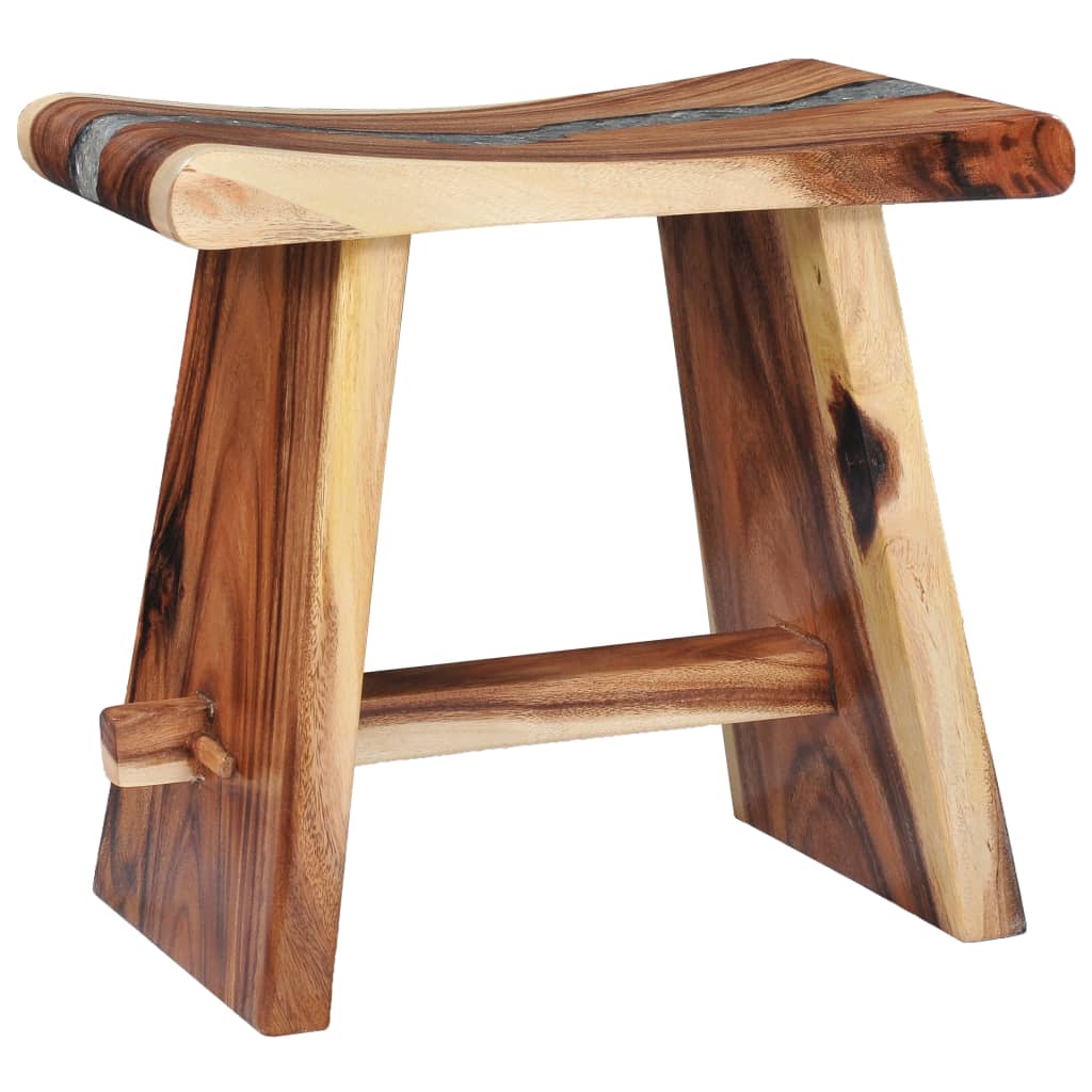 Taburete de madera maciza de Saman y polirresina