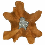 Mesa de centro de madera maciza de teca y polirresina 70x45 cm