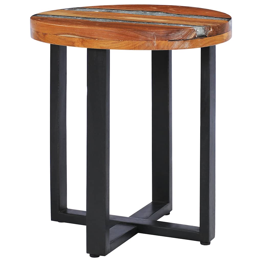 Mesa de centro de madera maciza de teca y polirresina 40x45 cm