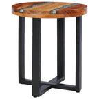 Mesa de centro de madera maciza de teca y polirresina 40x45 cm