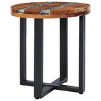 Mesa de centro de madera maciza de teca y polirresina 40x45 cm