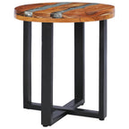 Mesa de centro de madera maciza de teca y polirresina 40x45 cm