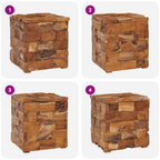 Taburete con almacenamiento madera maciza de teca