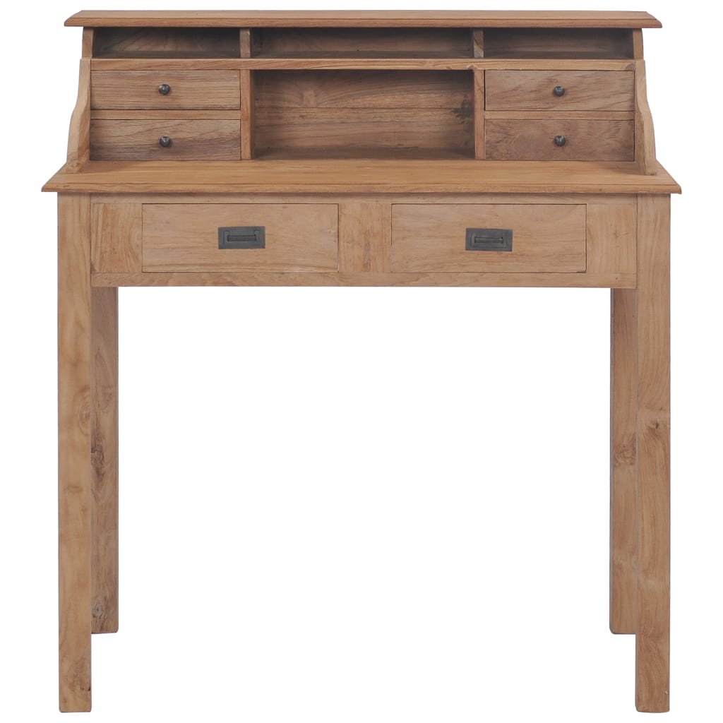 Escritorio de madera maciza de teca 90x50x100 cm