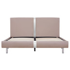 Estructura cama sin colchón cuero sintético capuchino 140x200cm