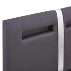 Estructura de cama con LED sin colchón cuero gris 90x200 cm