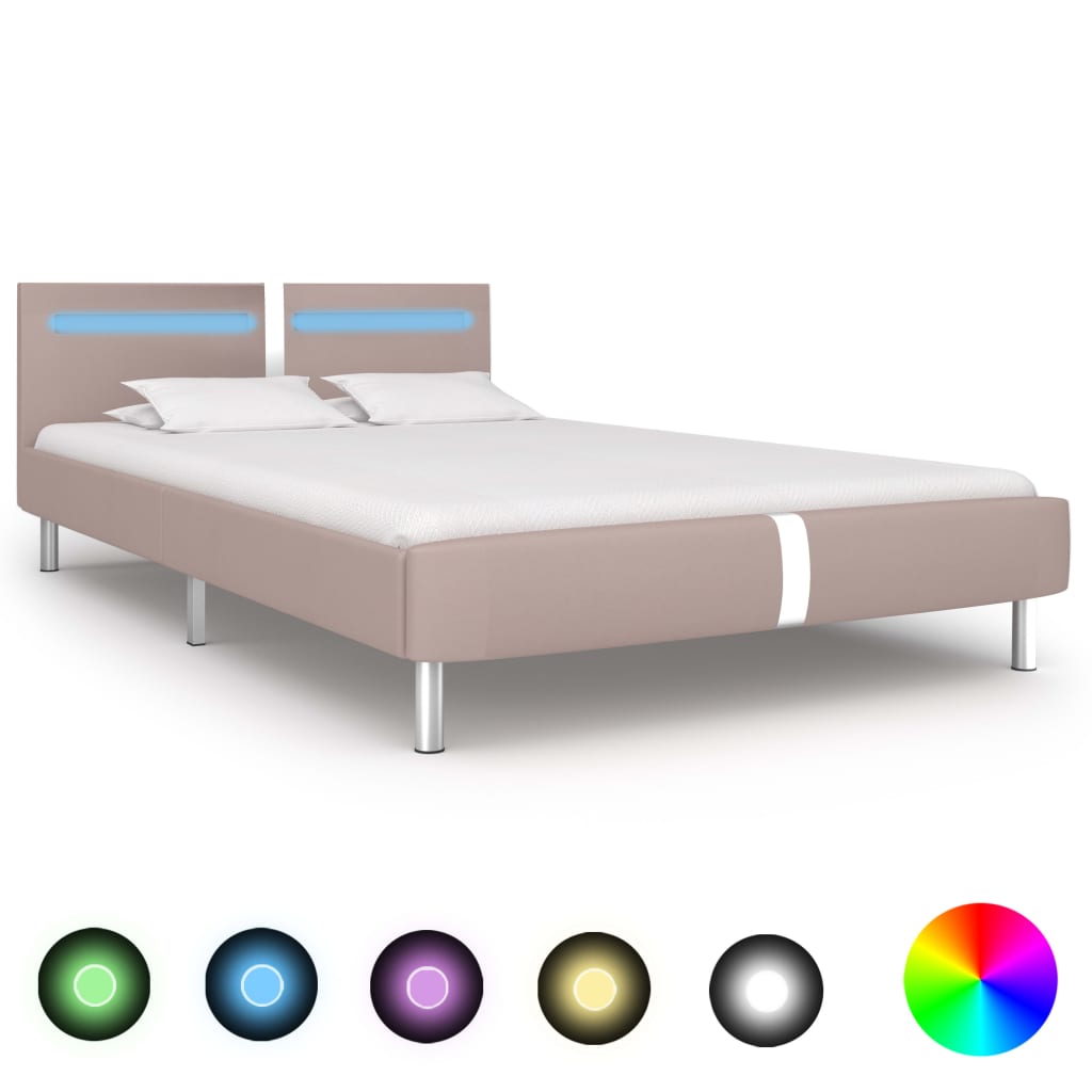 LED bed frame without mattress white 180x200 cm
