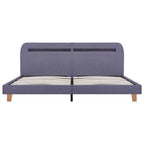 Estructura cama con LED sin colchón tela gris claro 160x200 cm