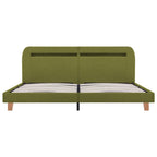 Estructura de cama con LED sin colchón tela verde 160x200 cm