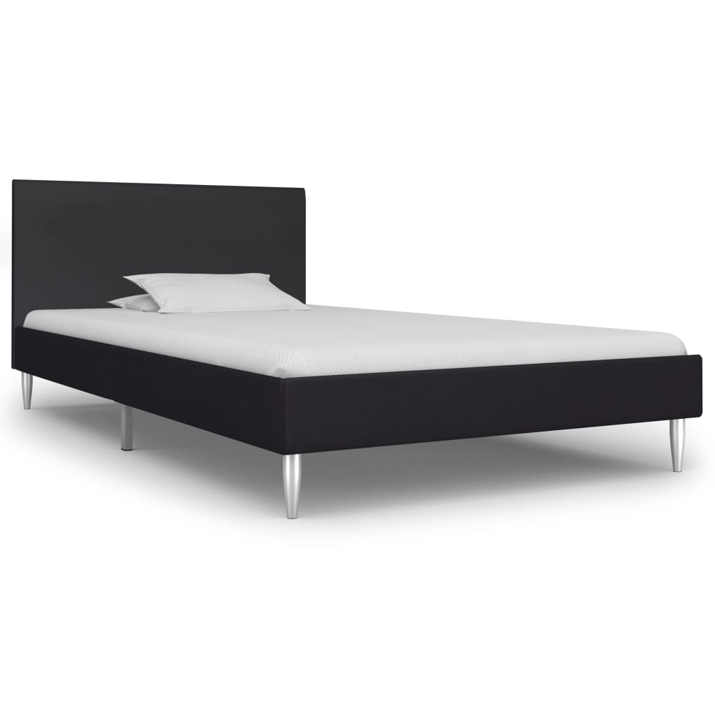Bed frame without mattress faux leather cappuccino 140x200cm
